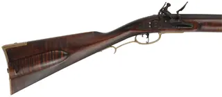 York County Longrifle, 
.50 caliber, 42" swamped barrel,
Chambers' flint lock, brass, maple, used 